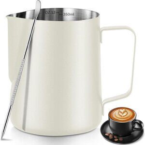 Stainless Steel Frothing Milk Jug with Latte Art Pen(Any Color)